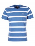 Barbour International Cobain Striped T Shirt In Blue & White - MTS1067BU57