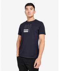 Barbour International Cube Graphic Crew Neck Logo Tee In Navy Blue - MTS1148NY57