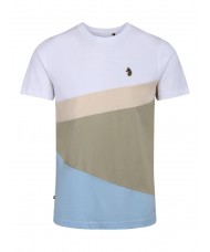 Luke "Bermuda" Crew Neck T Shirt In White Blue Beige and Cream  - M660155