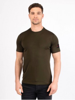 Luke Mainline Mcavoy crew neck T-shirt in dark olive - M680105