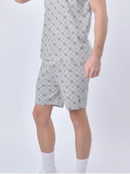 Luke Sweat Shorts With Repeat Print In Zinc - M710366