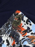 Luke "Zippo" Zip Polo Shirt With Sky Camo Print Pocket - Navy - M721450