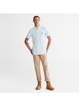 Timberland Men's Baboosic Brook Slim-Fit Oxford Polo for Men in Light Blue