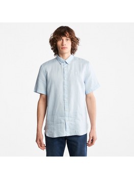 Timberland Men's Mill River Linen Shirt In Light Blue - TB 0A2DCC433