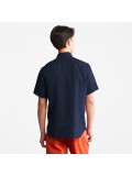 Timberland Men's Mill River Linen Shirt In Navy Blue - TB 0A2DCC433