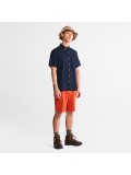 Timberland Men's Mill River Linen Shirt In Navy Blue - TB 0A2DCC433