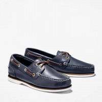 Timberland  Men’s Classic Two Eye Boat Shoe In Navy Blue - Style Number TB 074036484