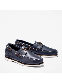 Timberland  Men’s Classic Two Eye Boat Shoe In Navy Blue - Style Number TB 074036484