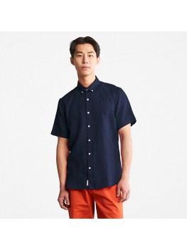 Timberland Men's Mill River Linen Shirt In Navy Blue - TB 0A2DCC433