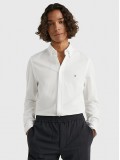 Tommy Hilfiger Pique Long Sleeve Shirt In Optic White - MW0MW30675