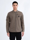 Luke Vietnam Zip Through Utility Jacket in Mushroom - M730750