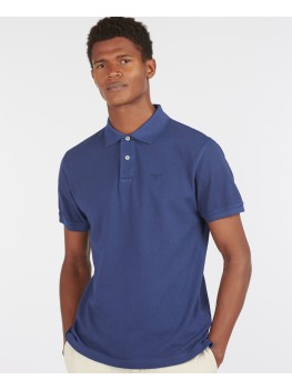 Barbour Washed Sports Pique Polo Shirt In Navy Blue - MML1127NY91