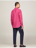 Tommy Hilfiger Pigment Dyed Linen Regular Fit Shirt In Pink - MW0MW34602TPZ