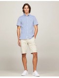 Tommy Hilfiger 1985 Collection Knit Short Sleeve Slim Shirt In Pale Blue - MW0MW30911C14