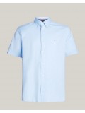 Tommy Hilfiger Poplin Short Sleeve Regular Fit Shirt In Light Blue - MW0MW33809 0GY