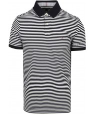 Tommy Hilfiger 1985 Collection Stripe Pique Polo In Navy Blue & White 
