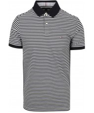 Tommy Hilfiger 1985 Collection Stripe Pique Polo In Navy Blue & White 