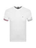 Tommy Hilfiger Crew Neck T-Shirt With Flag Cuff Logo In White - Style MW0MW34430 YBR