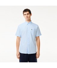 Lacoste Men's Regular Fit Short Sleeve Oxford Shirt In Light Blue - CH1917 F6Z