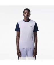 Lacoste Men's Regular Fit Colour Block T-shirt In Light Blue & Navy TH1298 00 X1J