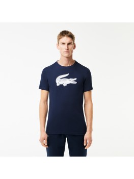 Lacoste Men's Print Crocodile Breathable Jersey T-shirt In Navy TH2042 00 525