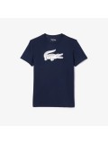 Lacoste Men's Print Crocodile Breathable Jersey T-shirt In Navy TH2042 00 525