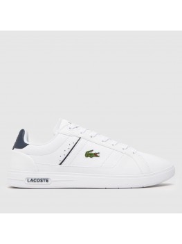 Lacoste Mens Europa Pro 123  Leather Trainers In White