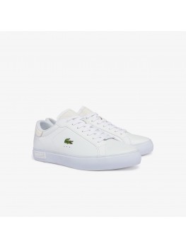 Lacoste Mens Powercourt Burnished Trainer In White - 41SMA0030