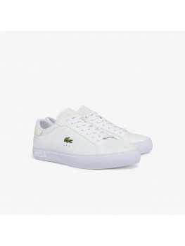 Lacoste Mens Powercourt Burnished Trainer In White - 41SMA0030