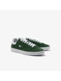 Lacoste Mens Baseshot Suede Trainers In Dark Green And White - 46SMA0065