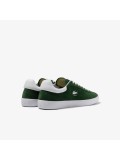 Lacoste Mens Baseshot Suede Trainers In Dark Green And White - 46SMA0065