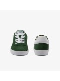 Lacoste Mens Baseshot Suede Trainers In Dark Green And White - 46SMA0065