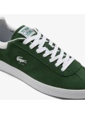 Lacoste Mens Baseshot Suede Trainers In Dark Green And White - 46SMA0065