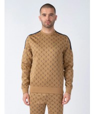 Luke "Gazzas Tears" Crew Neck Sweatshirt  With all over print in Caramel - M620373