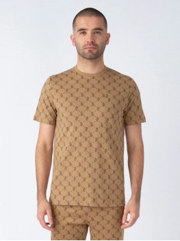 Luke "Lineker" Crew Neck T Shirt In Caramel - M730162