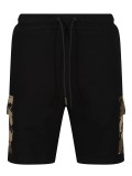 Luke Active Sweat Shorts in black with British Goodland Camo print - M750358