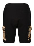 Luke Active Sweat Shorts in black with British Goodland Camo print - M750358