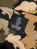 Luke Active Sweat Shorts in black with British Goodland Camo print - M750358