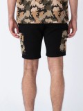 Luke Active Sweat Shorts in black with British Goodland Camo print - M750358