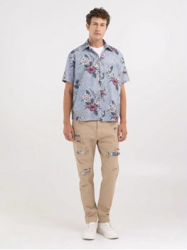 Replay Short-sleeved shirt with floral print  M4119 .000.74920