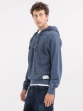 Replay Half Zipper Hoodie in mid blue - M6829 .000.23688M