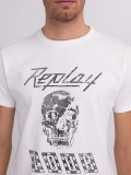 Replay Jersey t-shirt with skull print In White - M6761 .000.23608P