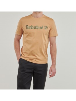 Timberland Men's Camo Logo T Shirt In Camel - TB0A5UNF 433