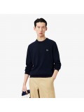 Lacoste Men's Cotton Crew Neck Sweater In Navy Blue  AH-1985 00 166