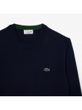Lacoste Men's Cotton Crew Neck Sweater In Navy Blue  AH-1985 00 166