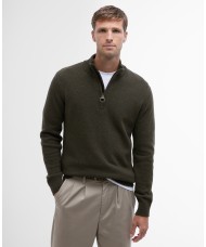 Barbour Holden Lambswool Half Zip Jumper In Olive - MKN0837OL91