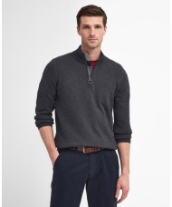 Barbour Cotton Half Zip Sweater In Charcoal  - MKN1074CH91