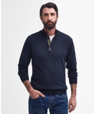 Barbour Cotton Half Zip Sweater In Navy Blue - MKN1074NY91