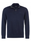 Barbour Cotton Half Zip Sweater In Navy Blue - MKN1074NY91