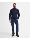 Barbour Cotton Half Zip Sweater In Navy Blue - MKN1074NY91